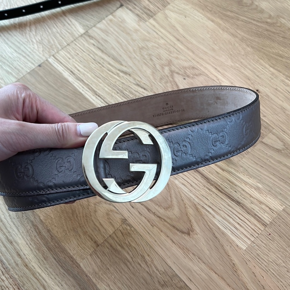 Like new gucci metallic liliac purple belt